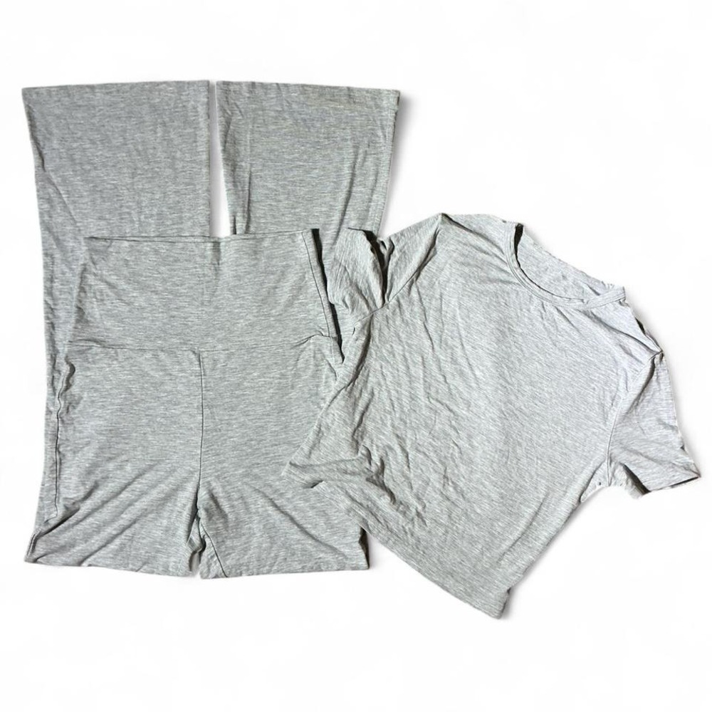 Y2K Womens Gray Modal‎ Spandex Lounge Set Top Pants Size S